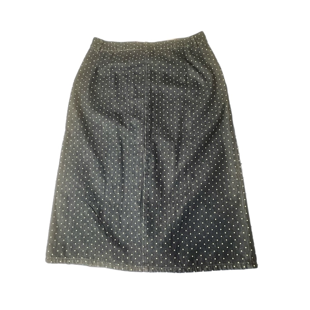 NWT Boden Navy Denim Polka Dot Midi Skirt Size US 12